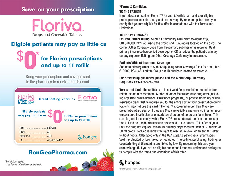 Floriva Drops and Chewable Tablets coupon